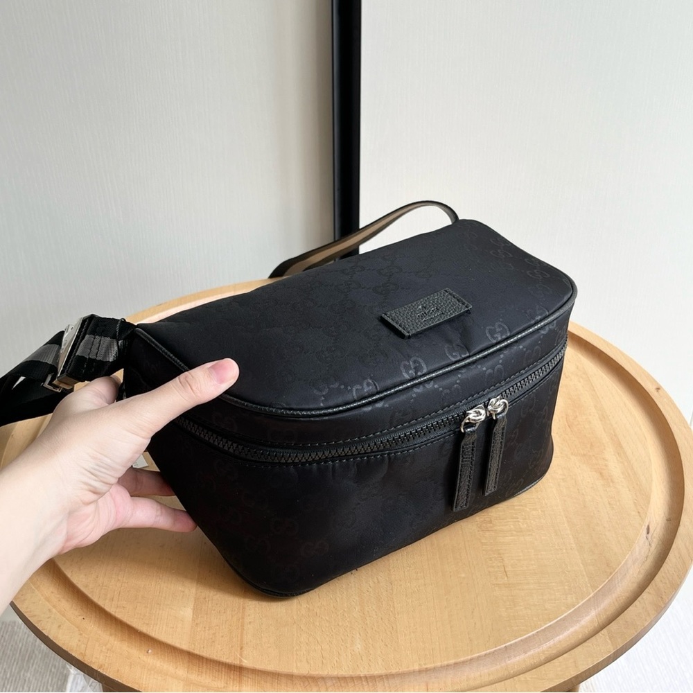 Gucci black nylon waist bag